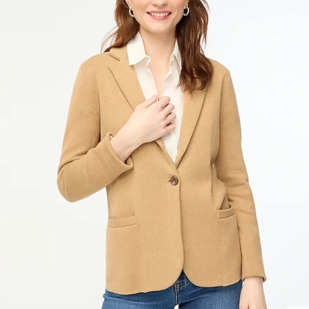 J crew Schoolboy sweater-blazer heather acorn